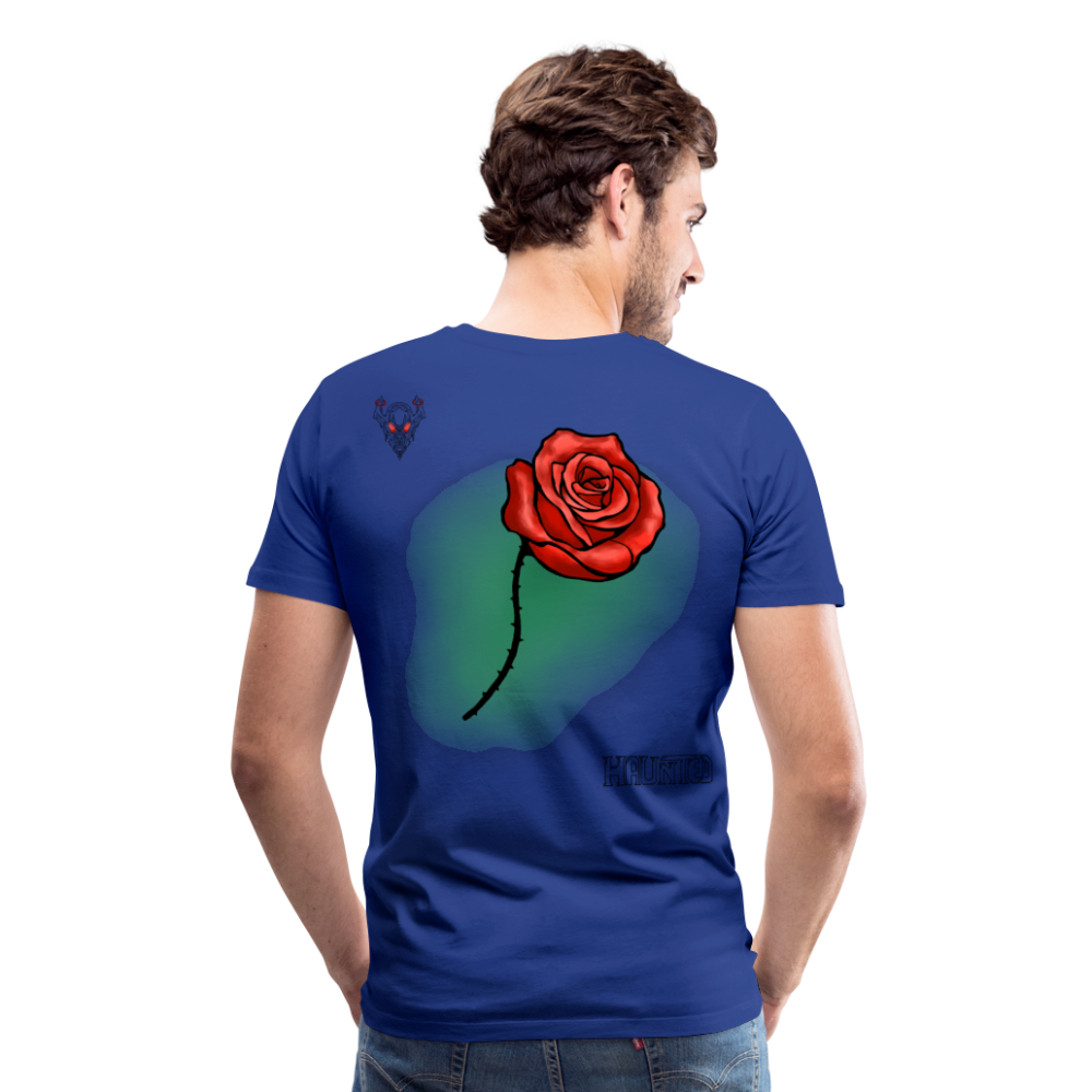 Man T-Shirt Rose on Green 1 - Königsblau