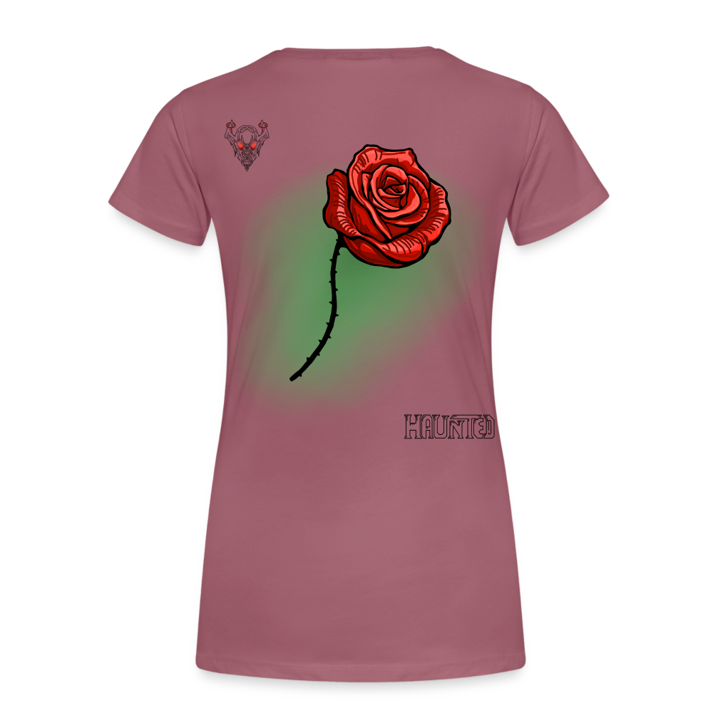 Woman T-Shirt Rose on Green 3 - Malve