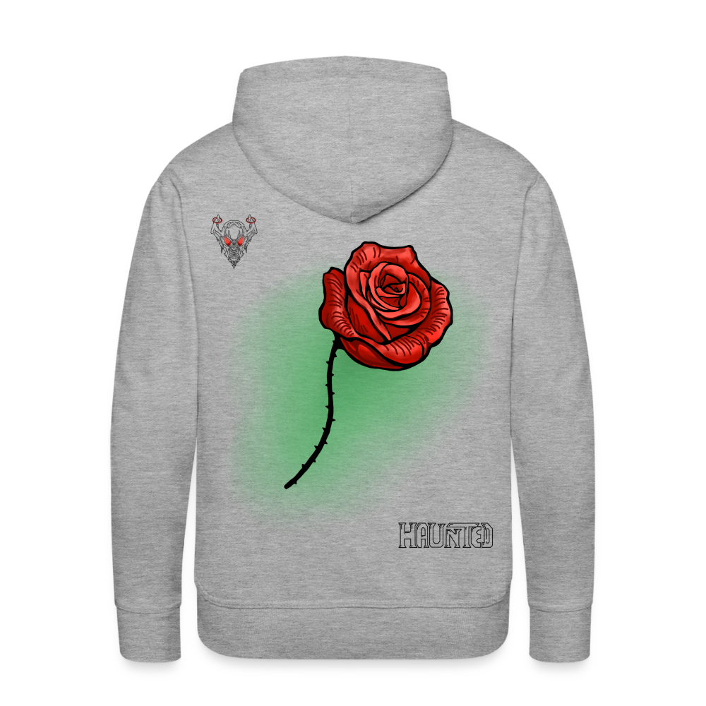 Men Hoodie Rose on Green 2 - Grau meliert