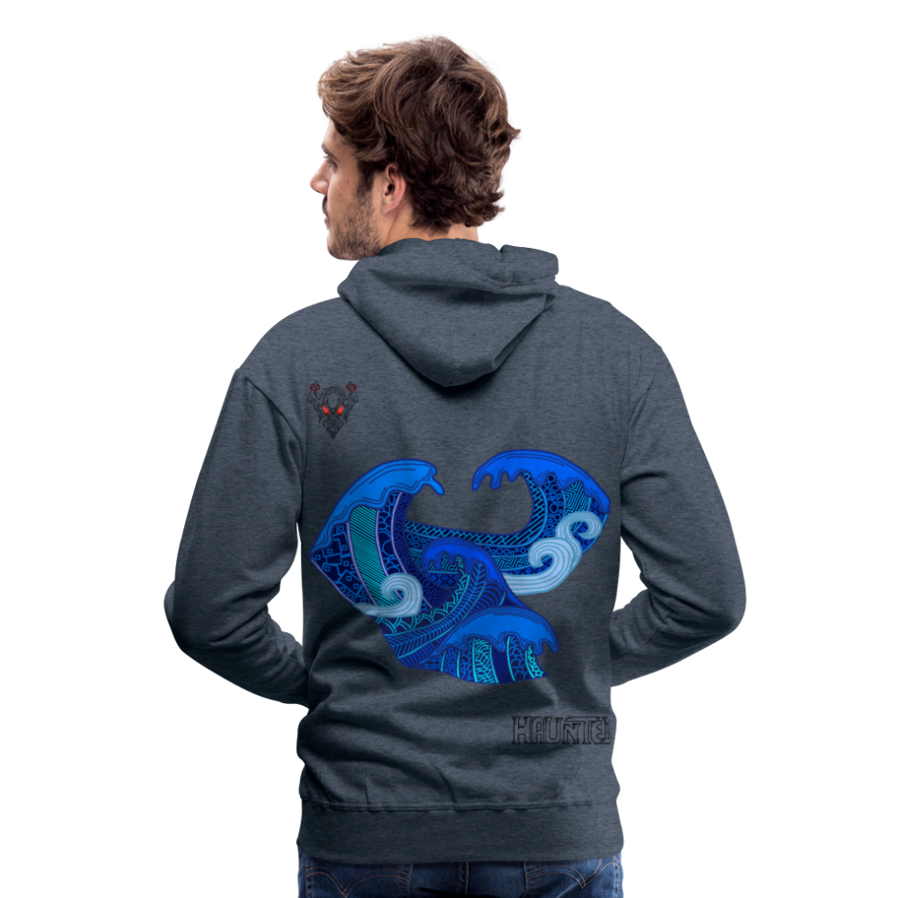 Men Hoodie Waves Dark - Jeansblau
