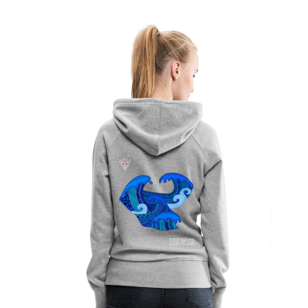 Woman Hoodie Waves Light - Grau meliert