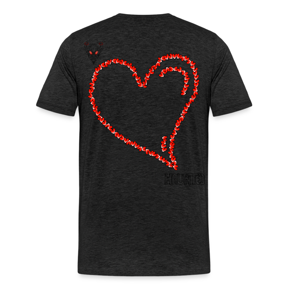 Man T-Shirt Hearts Dark - Anthrazit