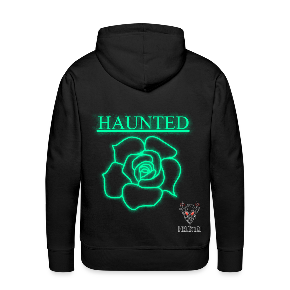 Men Hoodie Turquoise Neon Rose - Schwarz