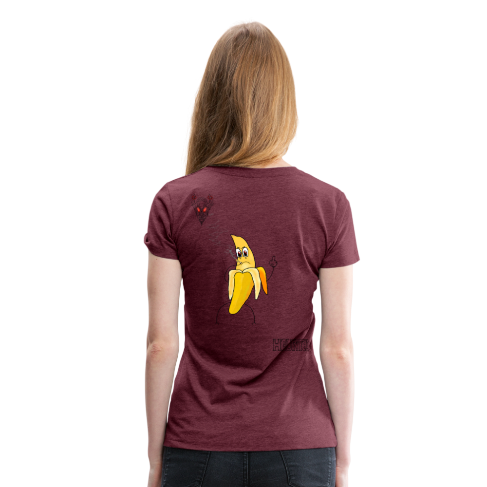 Woman T-Shirt Pissed Bananna - Bordeauxrot meliert