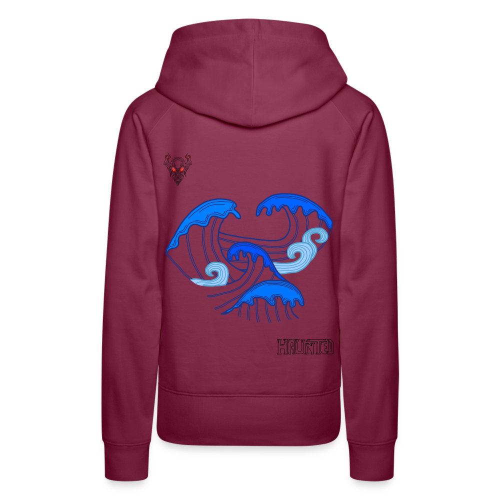 Woman Hoodie Waves clean Dark - Bordeaux