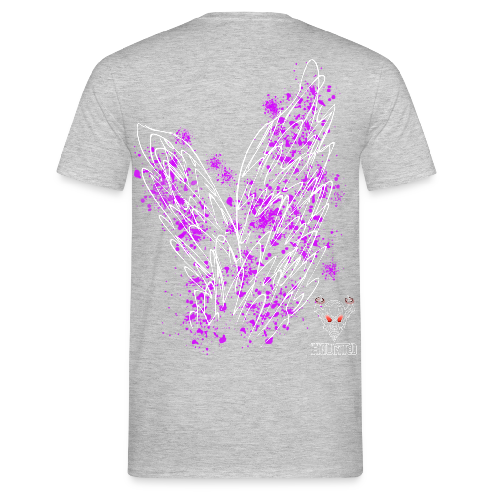 Men T-Shirt Pink Wings - Grau meliert