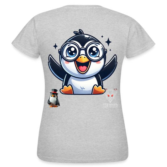 Women T-Shirt KasPenguin Happy - Grau meliert