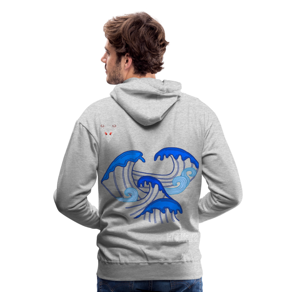 Men Hoodie Waves clean Light - Grau meliert