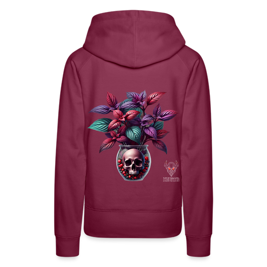 Woman Hoodie Skull Bloom Vase - Bordeaux