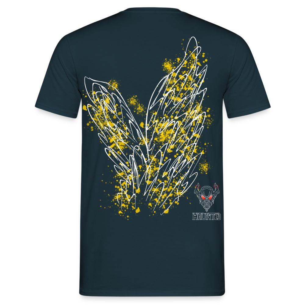 Men T-Shirt Yellow Wings - Navy