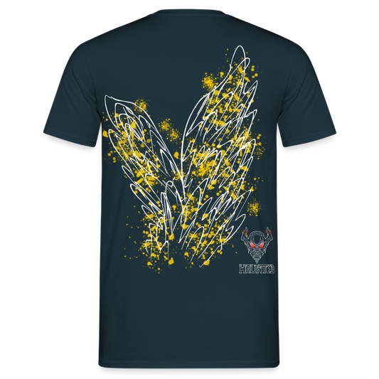 Men T-Shirt Yellow Wings - Navy