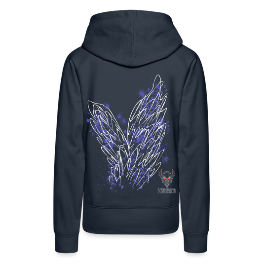 Women Hoodie Light Blue Wings - Navy
