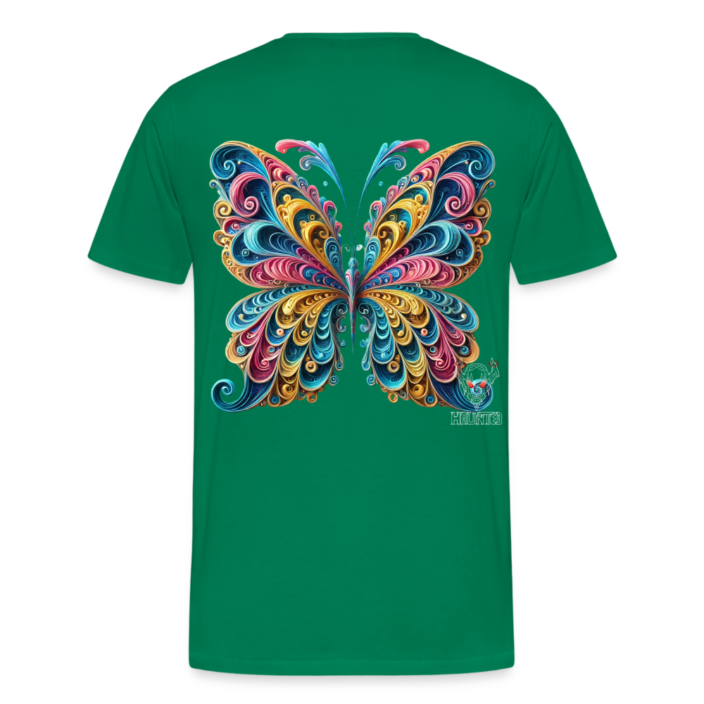 Men T-Shirt Whimsical Butterfly Harmony - Kelly Green