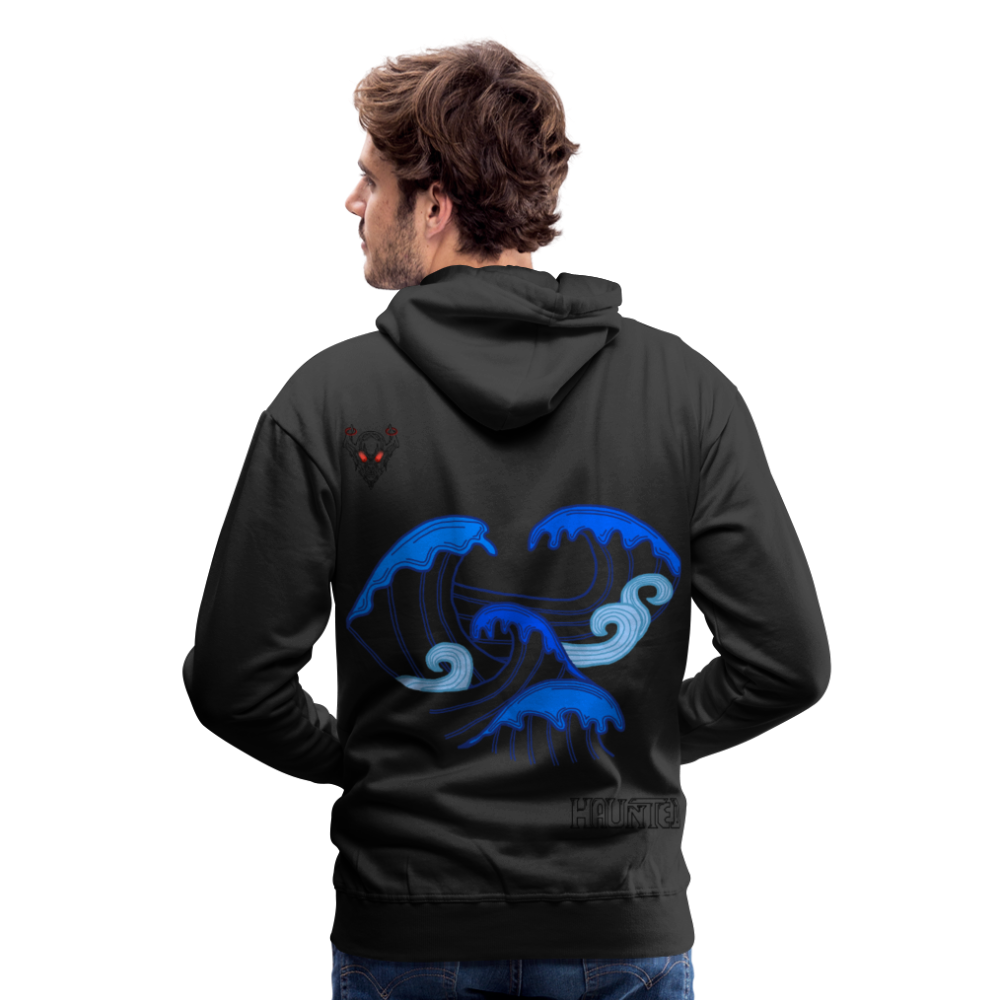 Men Hoodie Waves clean Dark - Schwarz
