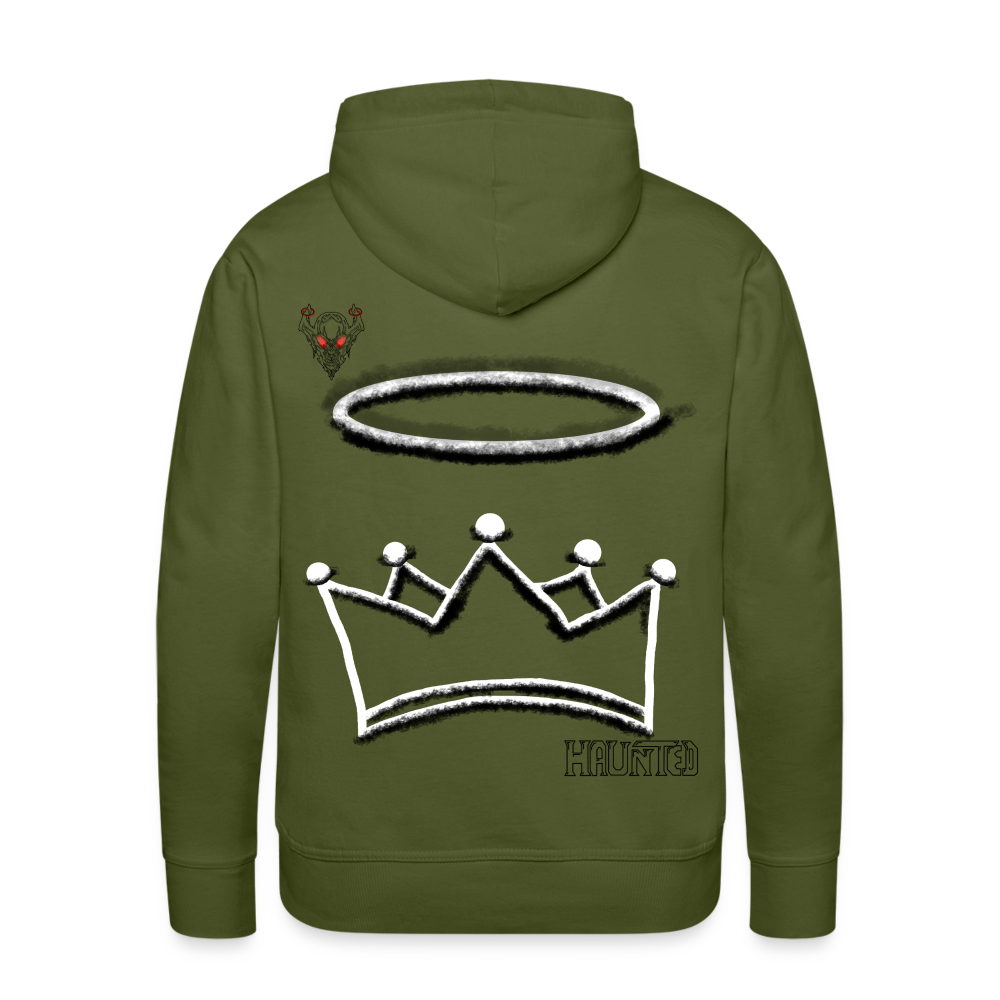 Man Hoodie Cown and Ring Dark - Olivgrün
