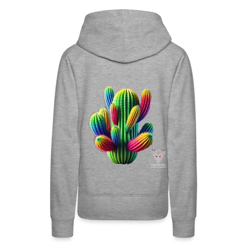 Woman Hoodie Prismatic Cactus Bloom - Grau meliert