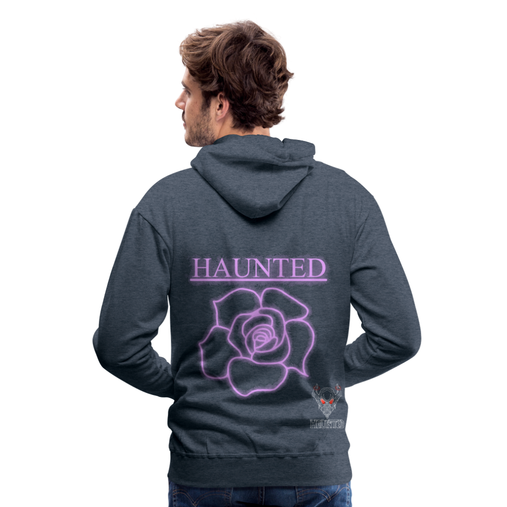Men Hoodie Light Pink Neon Rose - Jeansblau