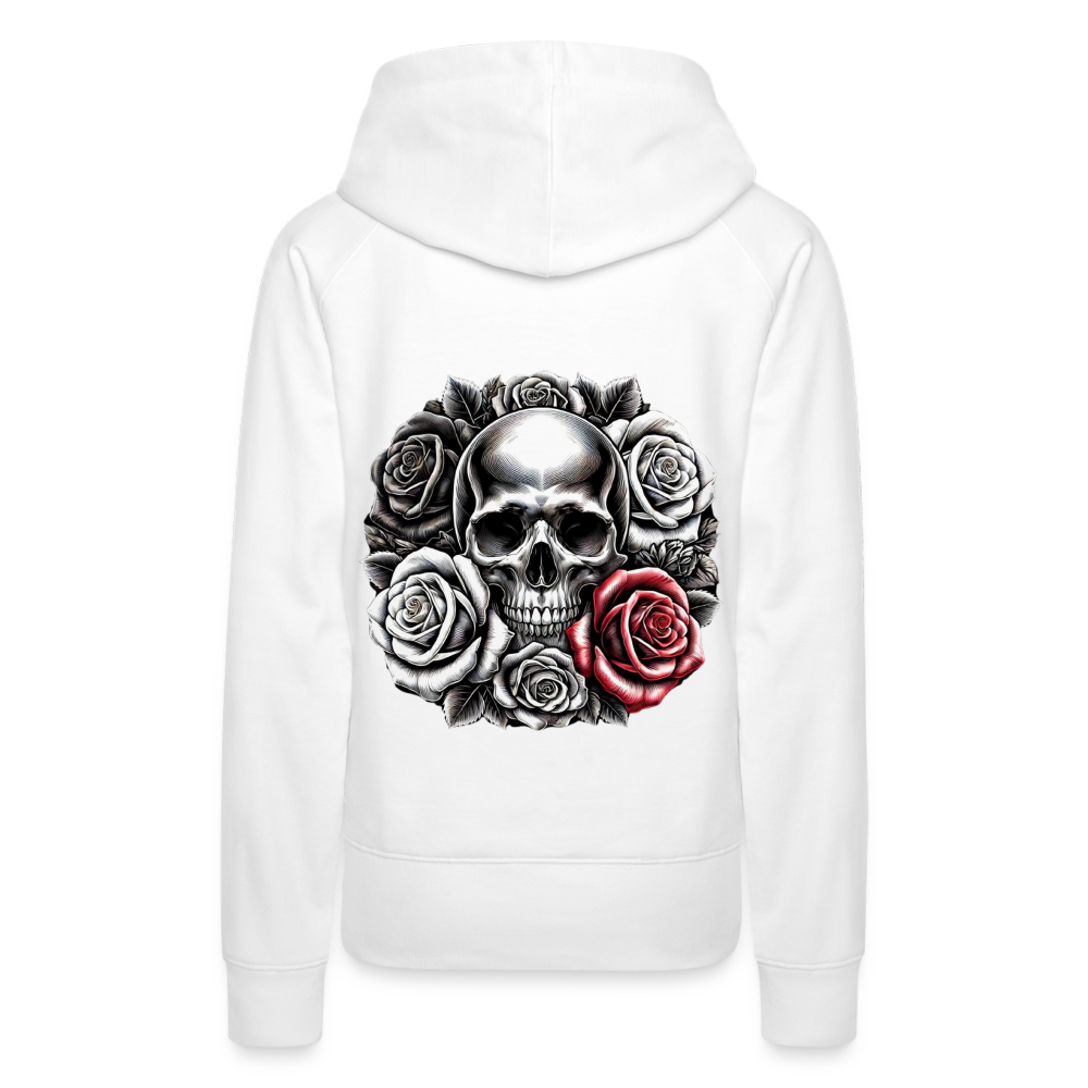 Women Hoodie Skull Roses - Weiß
