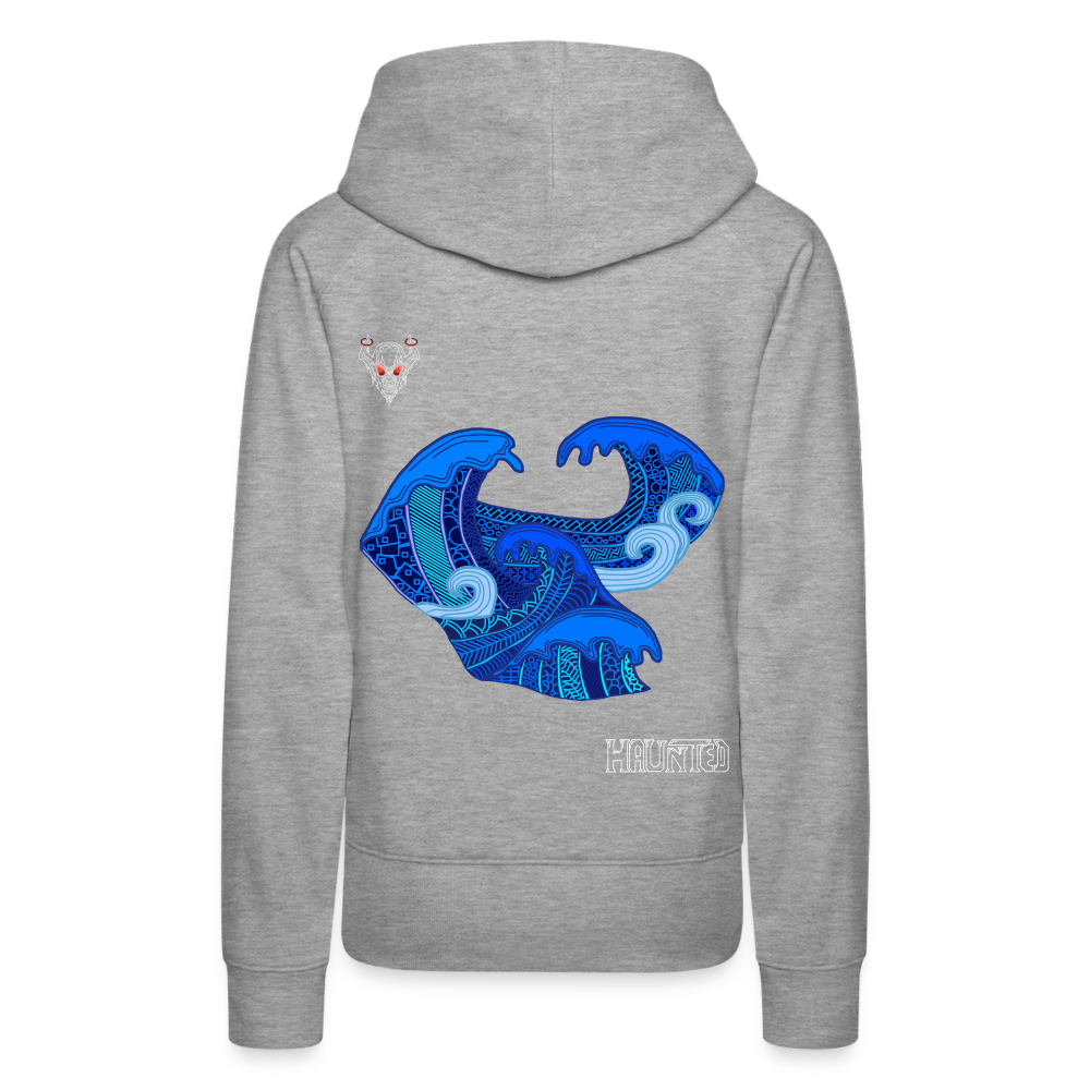 Woman Hoodie Waves Light - Grau meliert