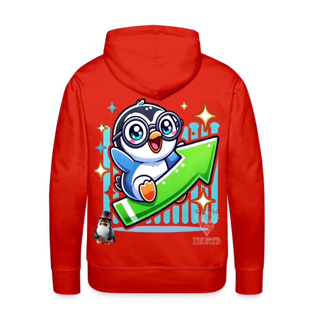 Men Hoodie KasPenguin Riding the Trend - Rot