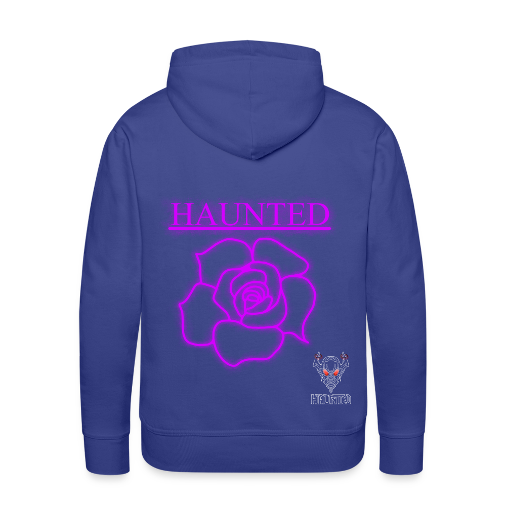 Men Hoodie Pink Neon Rose - Königsblau