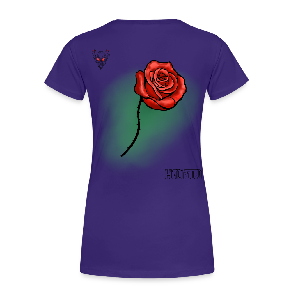 Woman T-Shirt Rose on Green 1 - Lila