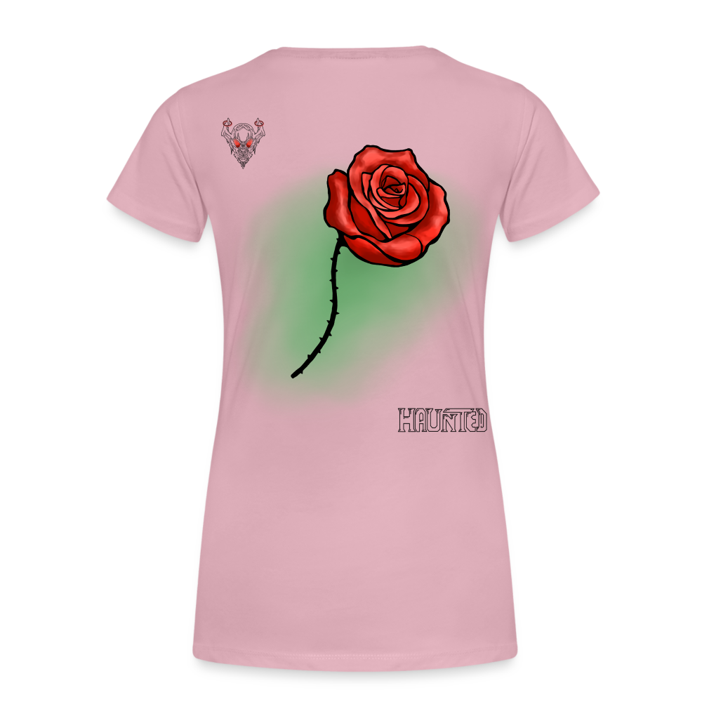 Woman T-Shirt Rose on Green 1 - Hellrosa