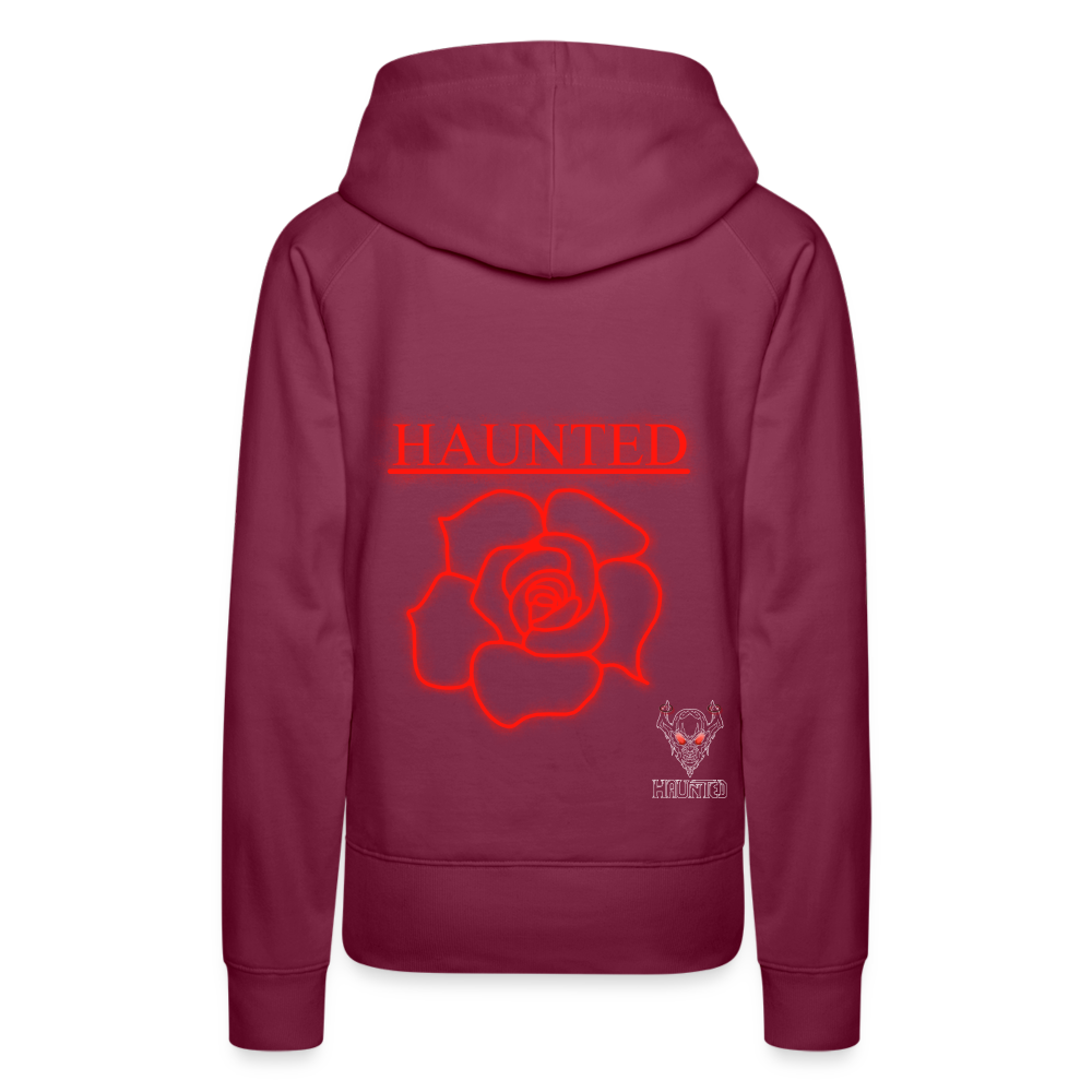 Women Hoodie Red Neon Rose - Bordeaux