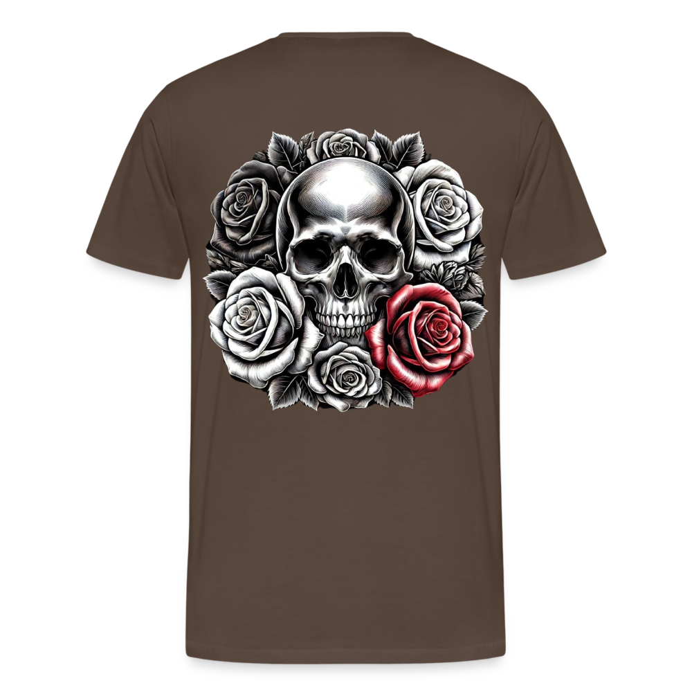 Men T-Shirt Skull Roses - Edelbraun