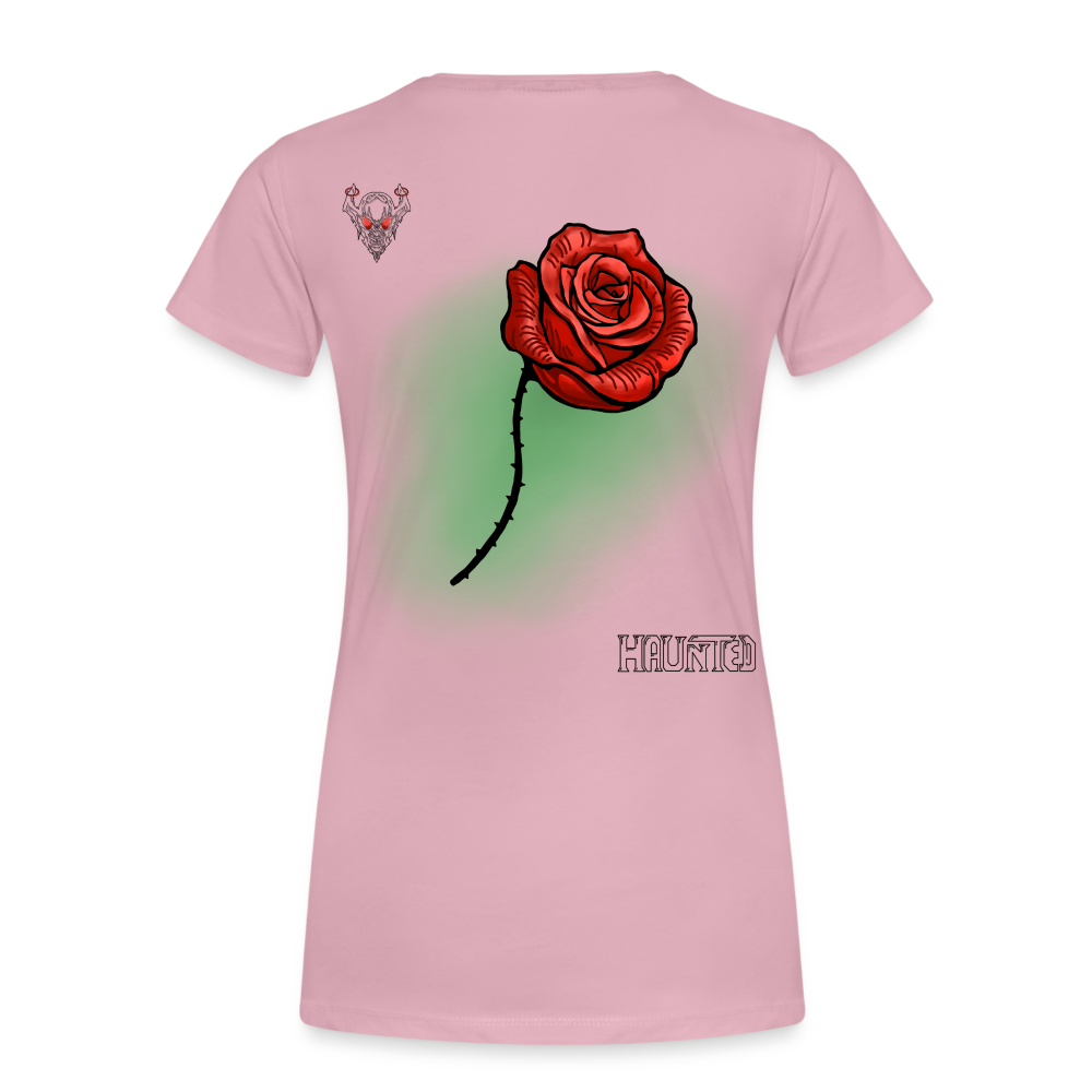 Woman T-Shirt Rose on Green 2 - Hellrosa