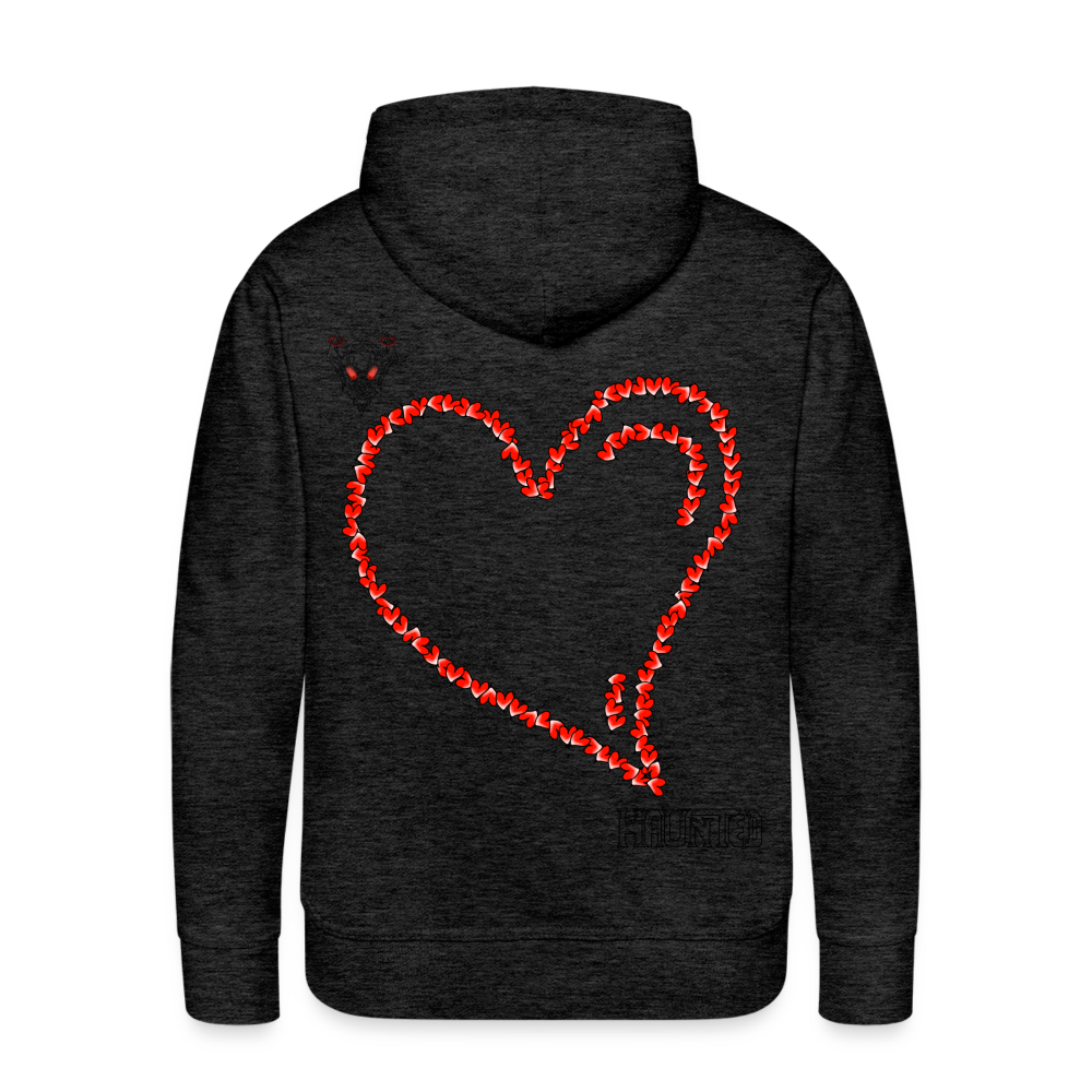Man Hoodie Hearts Dark - Anthrazit