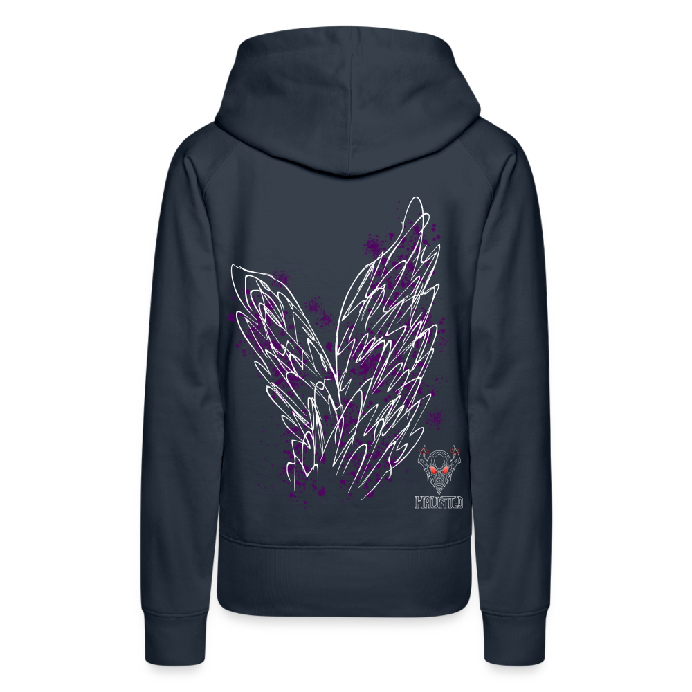Women Hoodie Purple Wings - Navy