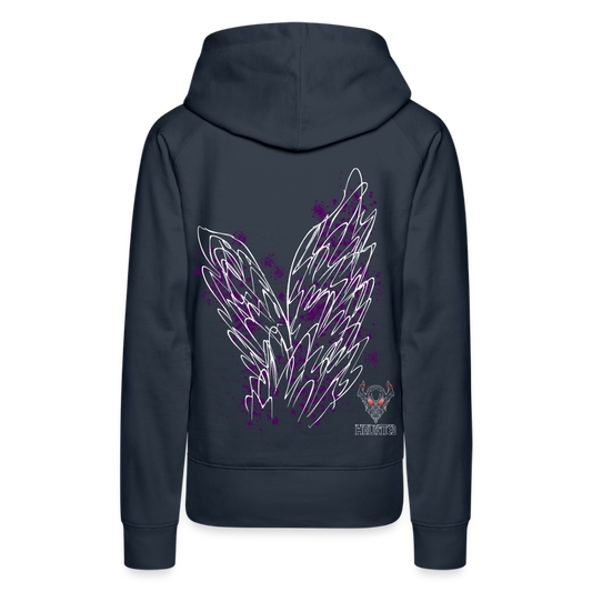 Women Hoodie Purple Wings - Navy