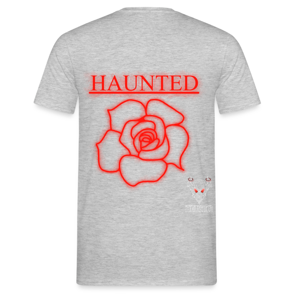 Men T-Shirt Red Neon Rose - Grau meliert