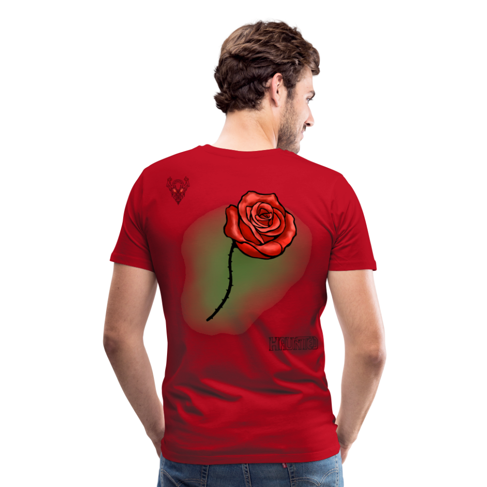 Man T-Shirt Rose on Green 1 - Rot
