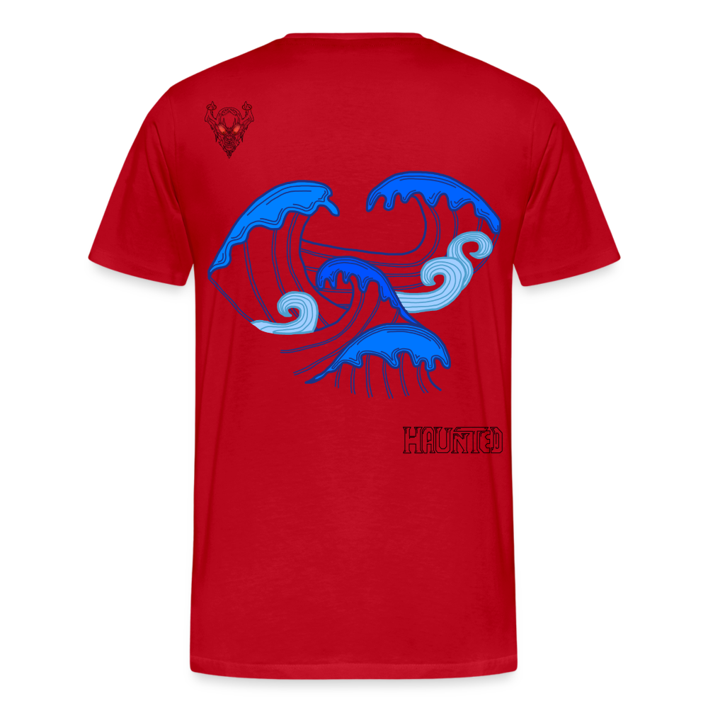 Man T-Shirt Waves clean Dark - Rot
