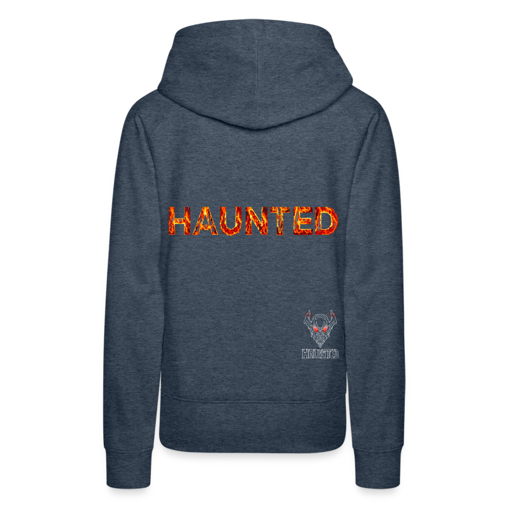 Women Hoodie Blazing Ember Fury - Jeansblau