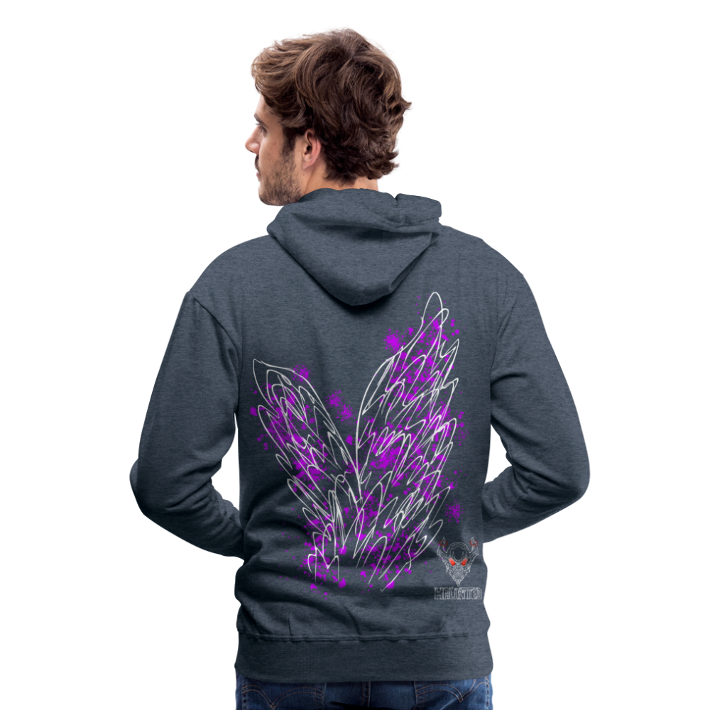 Men Hoodie Pink Wings - Jeansblau