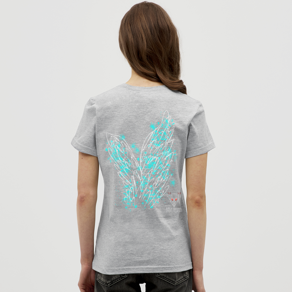 Women T-Shirt Aqua Wings - Grau meliert