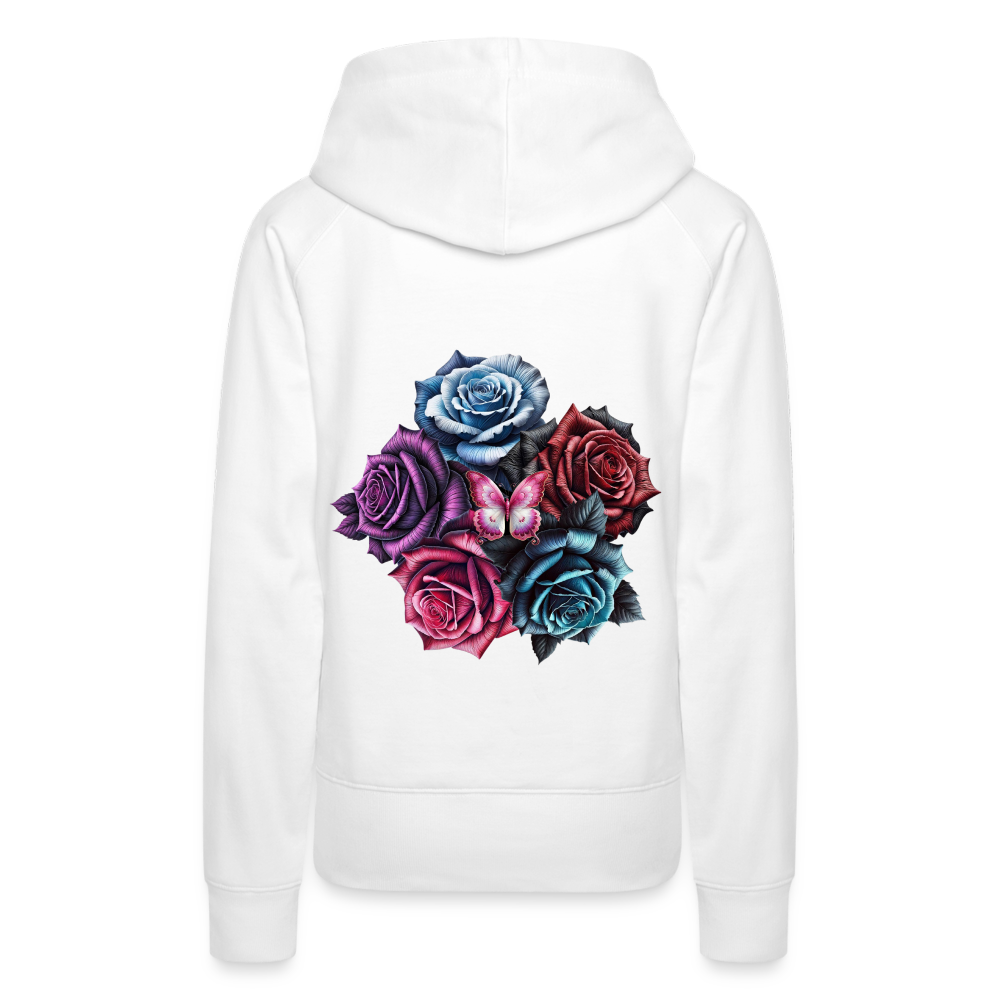 Women Hoodie Rose Circle - Weiß