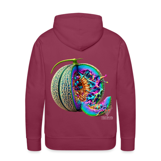 Men Hoodie Neon Melon Art - Bordeaux