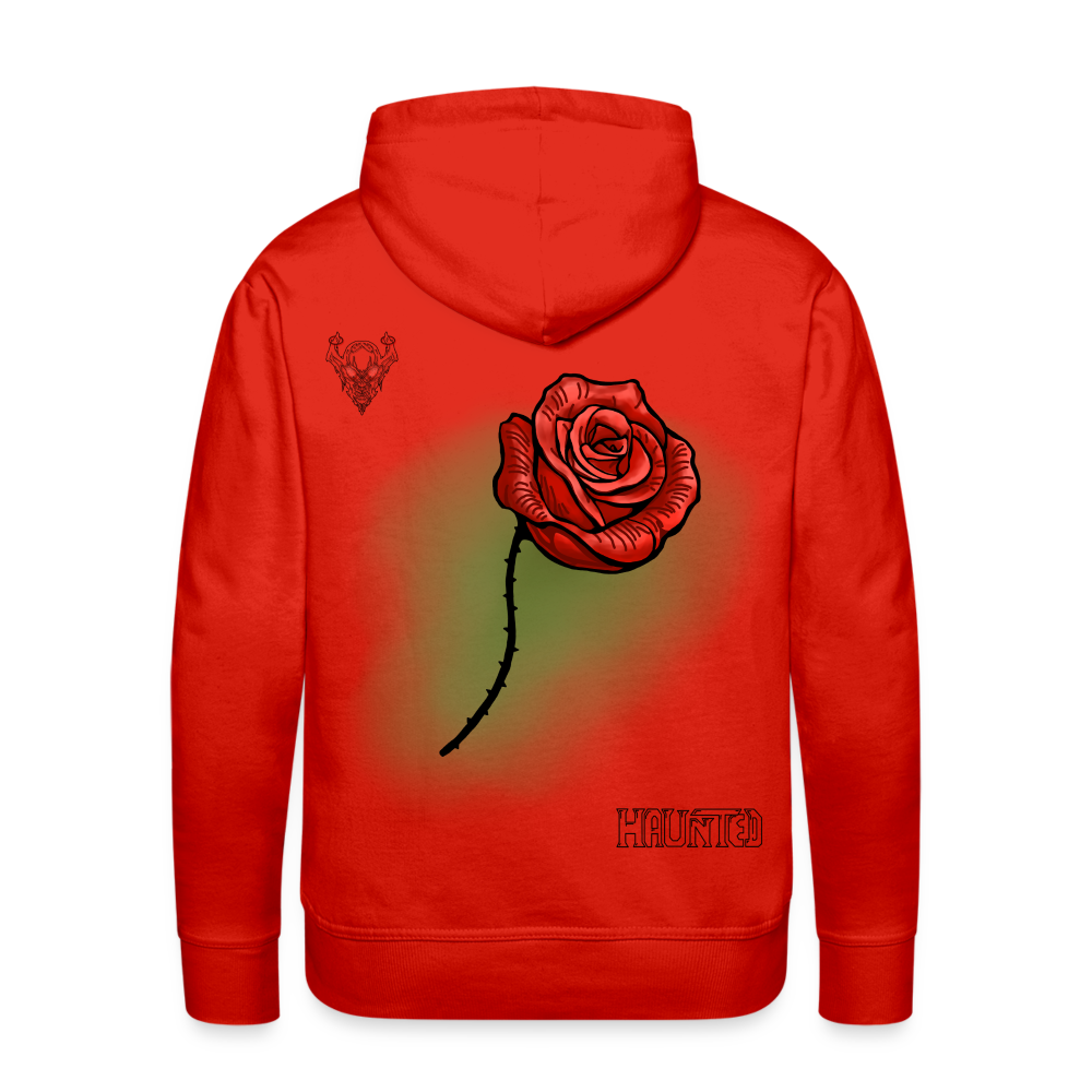 Men Hoodie Rose on Green 2 - Rot