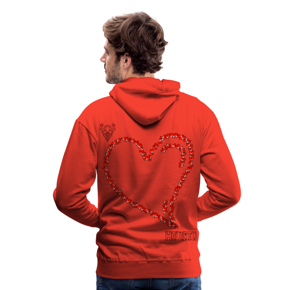 Man Hoodie Hearts Dark - Rot