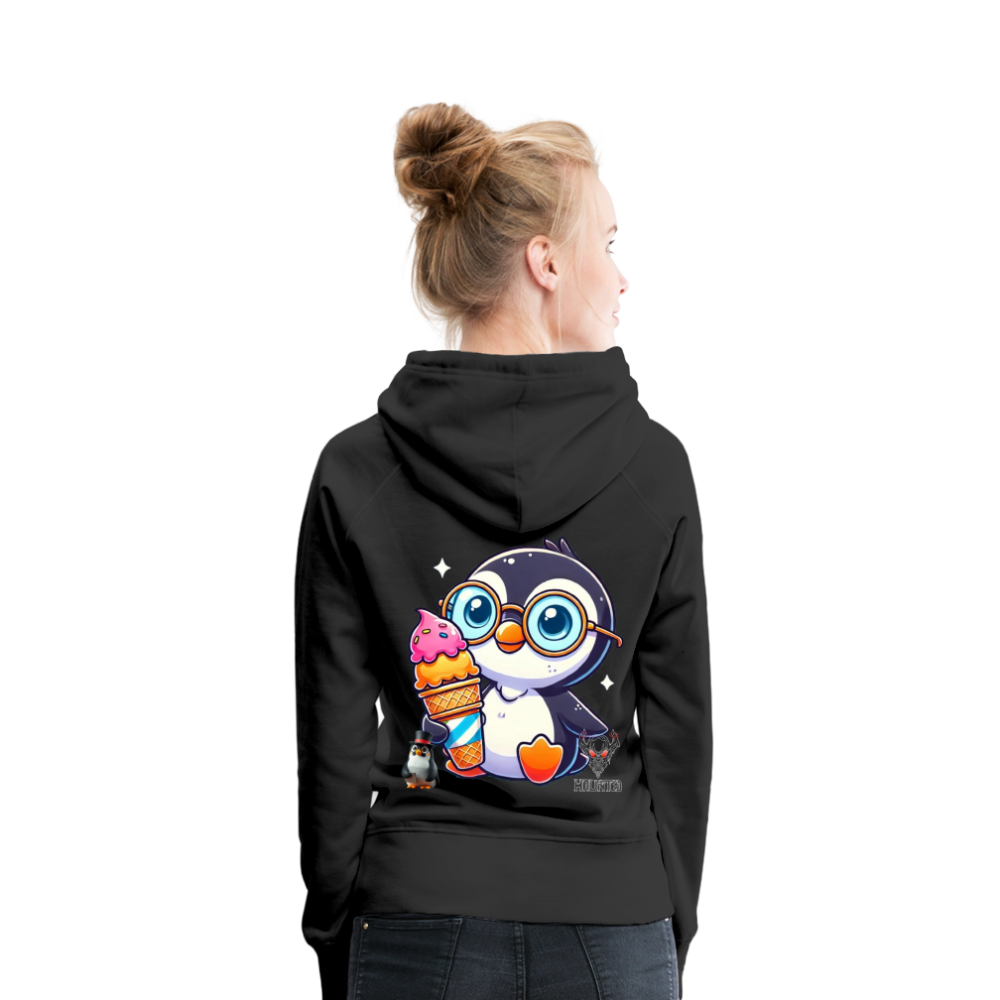 Women Hoodie KasPenguin with Ice - Schwarz