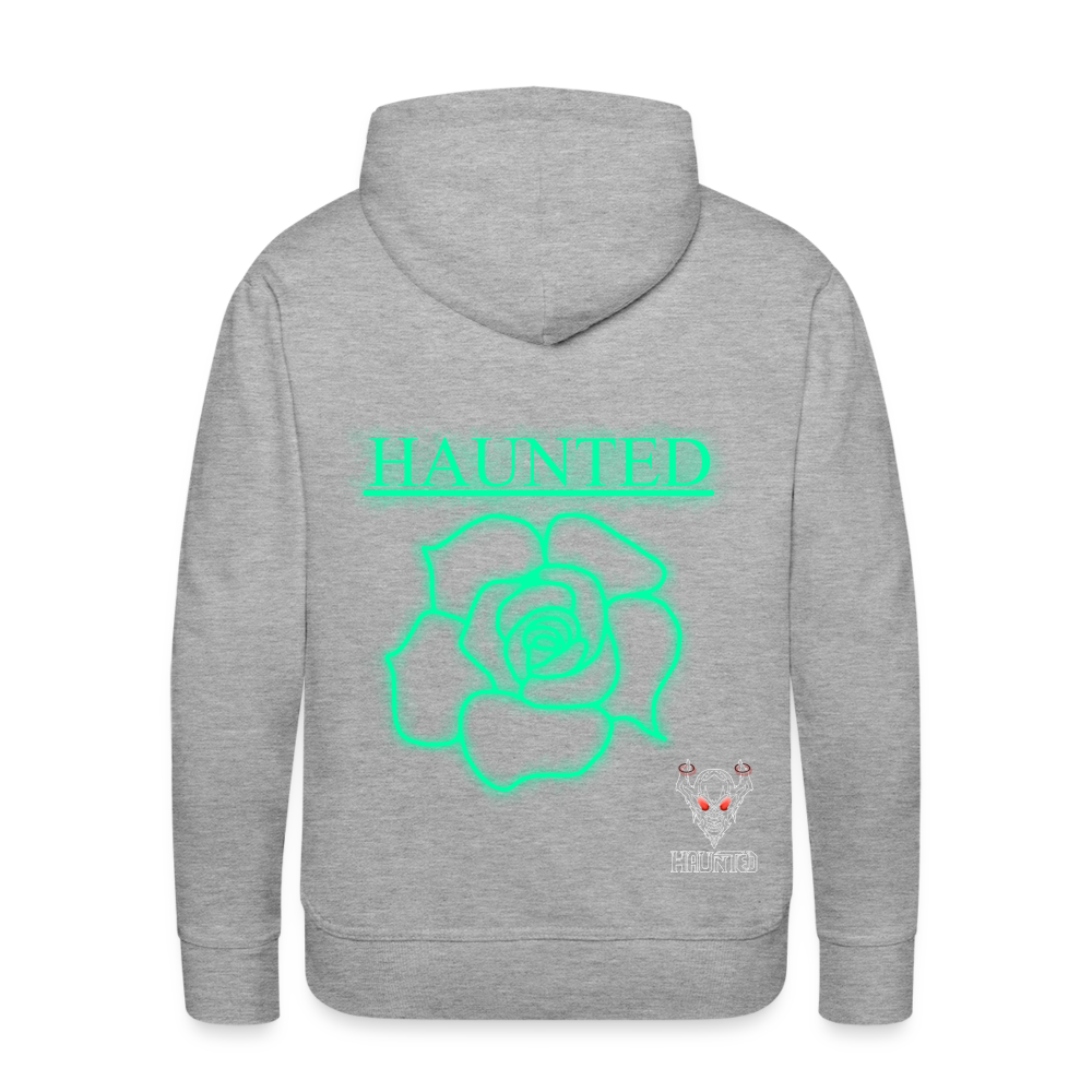 Men Hoodie Turquoise Neon Rose - Grau meliert
