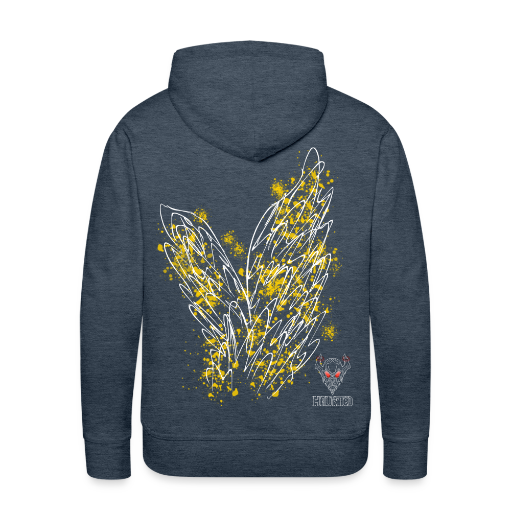 Men Hoodie Yellow Wings - Jeansblau