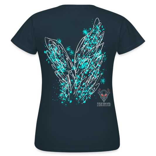 Women T-Shirt Aqua Wings - Navy