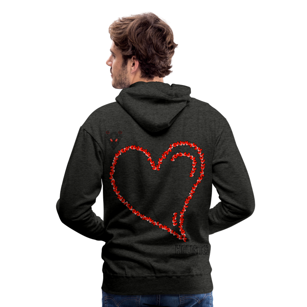 Man Hoodie Hearts Dark - Anthrazit