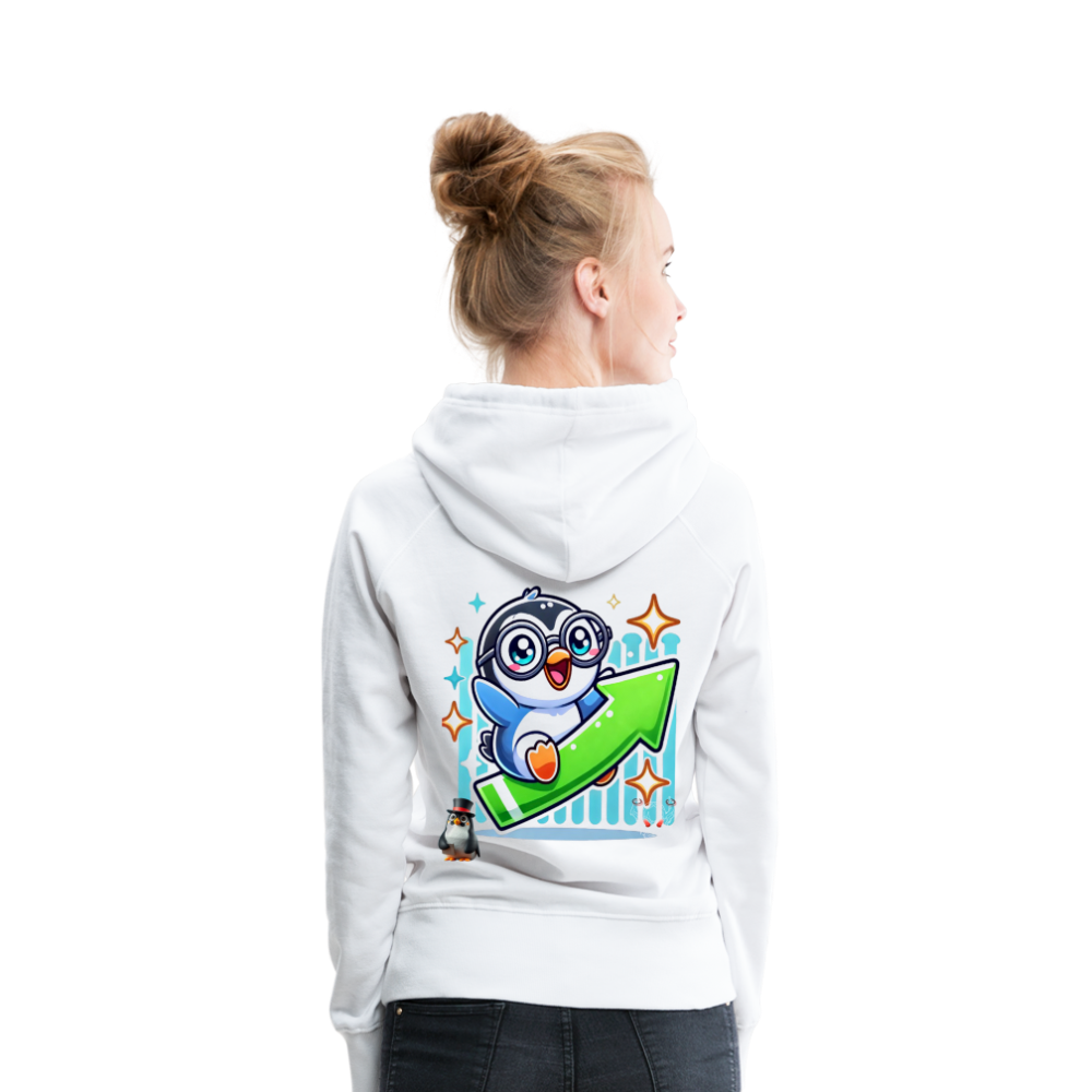 Women Hoodie KasPenguin Riding the Trend - Weiß