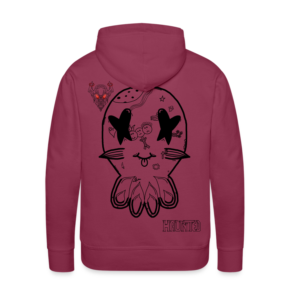 Man Hoodie Ghost Doodle Dark - Bordeaux